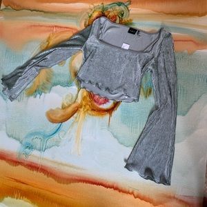 Retro Bell Sleeve Green Velvet Top